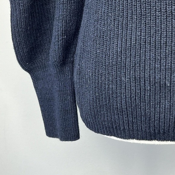 LK Bennett Navy Blue Puff Sleeve Knit Sweater Size S Jumper - Picture 6 of 12